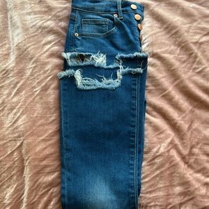 High Waisted Kick Crop Jeans